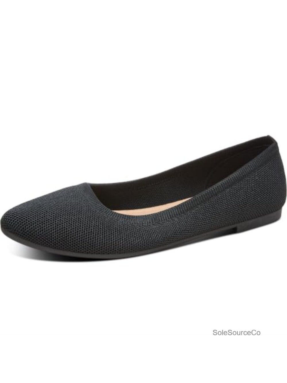 Knit Pointed Toe Ballet Flats Memory Foam Slip-On Business Casual